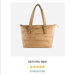 Tan Corkor Satchel Bag made in Portugal Vegan Eco Friendly